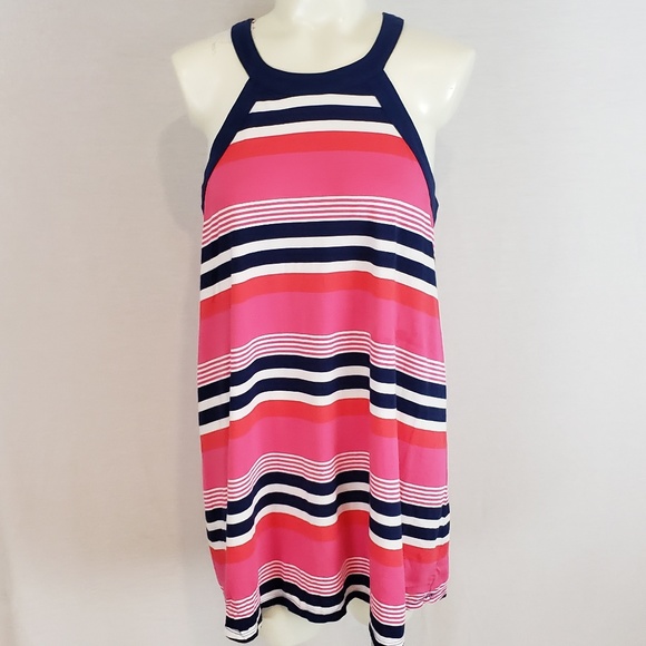 Kate Spade Jersey Chemise Multi Stripe Halter Top - Picture 2 of 5